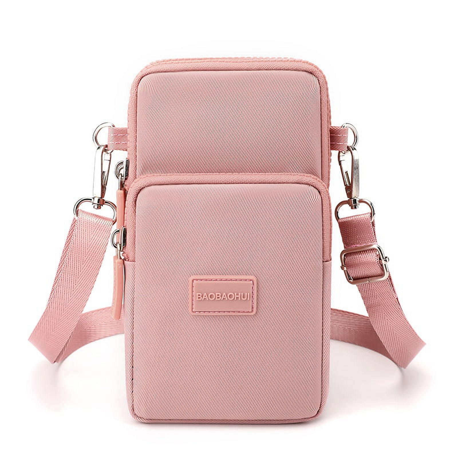 Small Crossbody Bags for Women Designer Zip Cell Phone Purse Shoulder Handbags Wallet with Card Slots Pink Walmart
