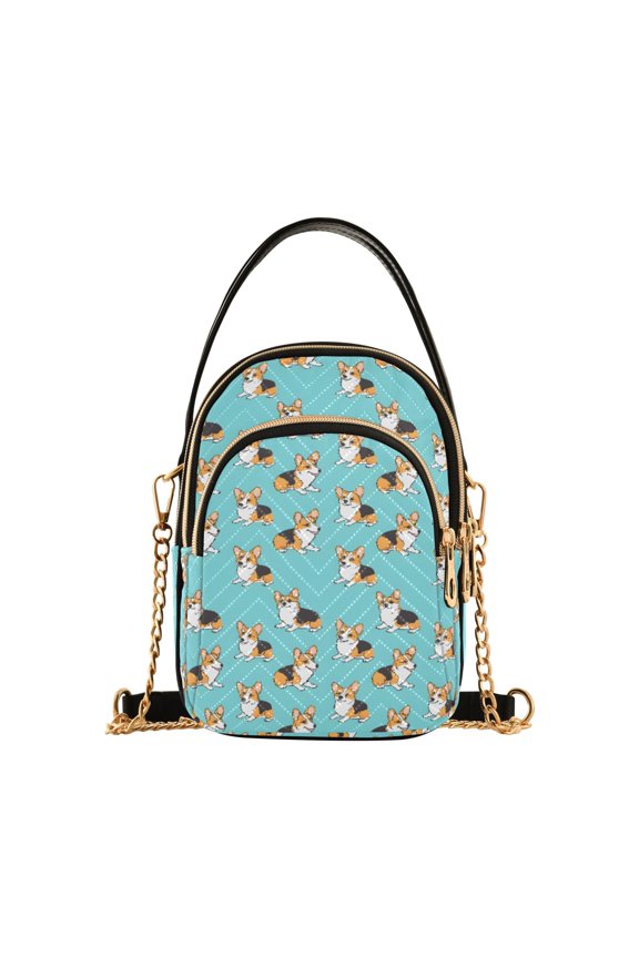 Small Crossbody Bags for Women Different Posts Corgis Cute Cell Phone Wallet Multi Zipper Pockets Purse Handbag