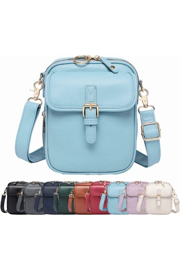 Small Crossbody Bags for Women, Double Layer Large Capacity Messenger Bag,Retro Faux Leather Built in Purse Anti Theft