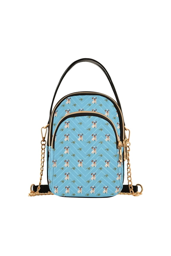 Small Crossbody Bags for Women Funny Dogs Cute Cell Phone Wallet Multi Zipper Pockets Purse Handbag