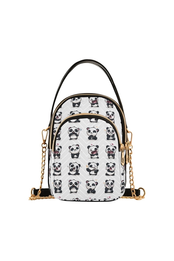 Small Crossbody Bags for Women Funny Panda Cute Cell Phone Wallet Multi Zipper Pockets Purse Handbag