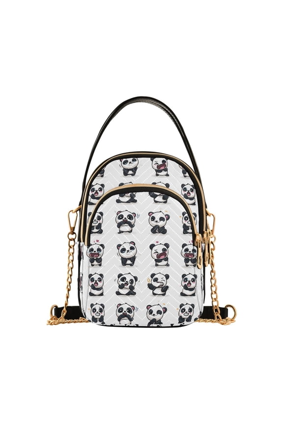 Small Crossbody Bags for Women Funny Panda Cute Cell Phone Wallet Multi Zipper Pockets Purse Handbag
