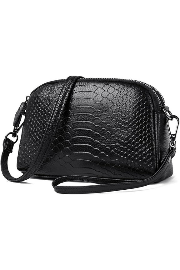 Small Crossbody Bags for Women Genuine Leather Wristlet Clutch Purses Crocodile Pattern Crossbody Purse