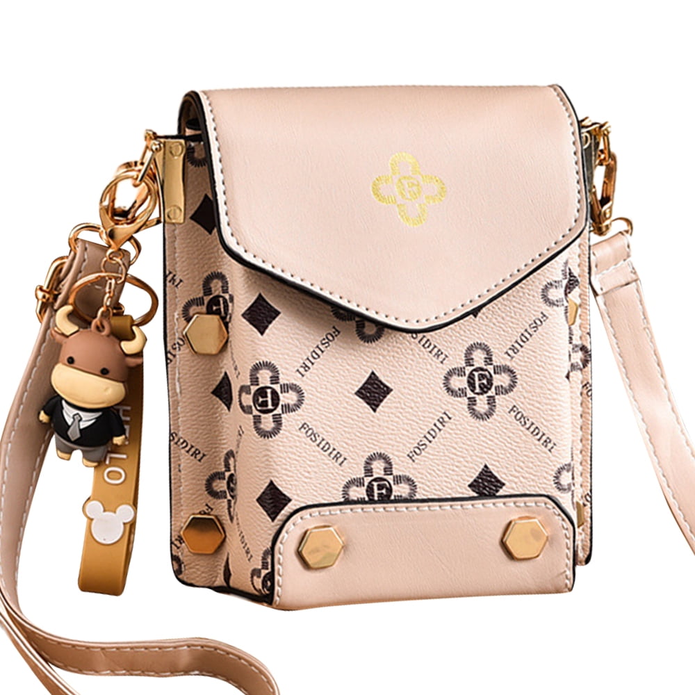Small Crossbody Bags for Women Leather Shoulder Cellphone Purses  Wallet,Printed khaki，G141649 