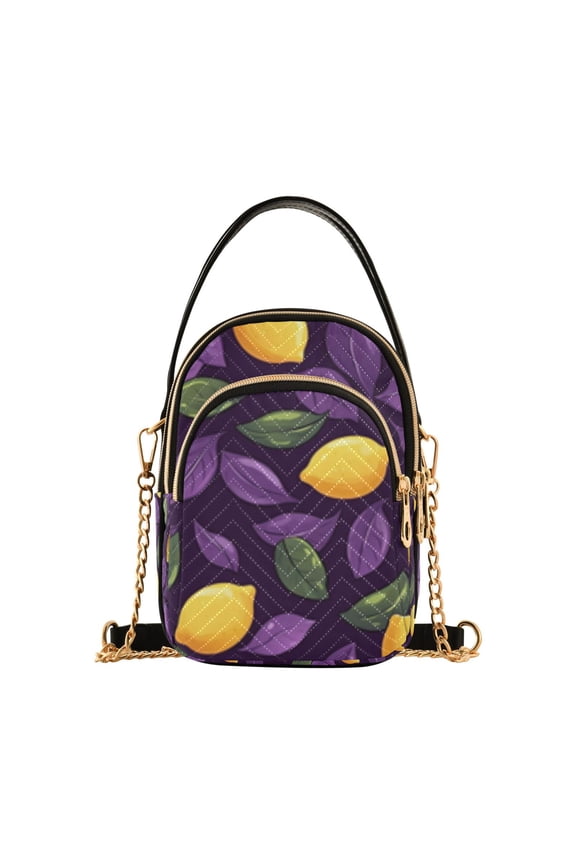 Small Crossbody Bags for Women Lemon Leaves Cute Cell Phone Wallet Multi Zipper Pockets Purse Handbag