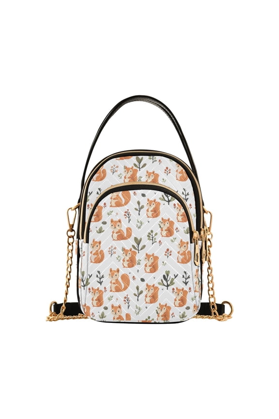 Small Crossbody Bags for Women Squirrel Cute Cell Phone Wallet Multi Zipper Pockets Purse Handbag
