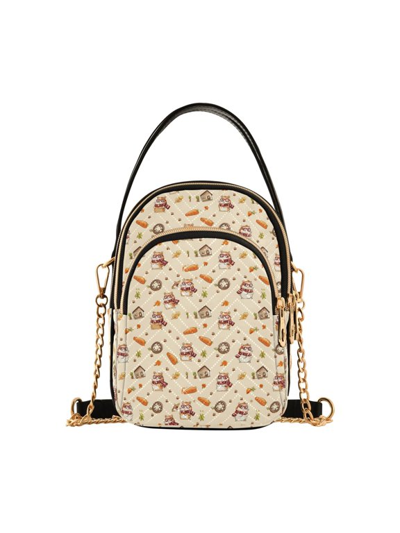 Small Crossbody Bags for Women Squirrel Cute Cell Phone Wallet Multi Zipper Pockets Purse Handbag