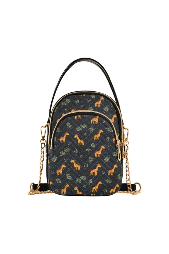 Small Crossbody Bags for Women Tile Deer Cute Cell Phone Wallet Multi Zipper Pockets Purse Handbag