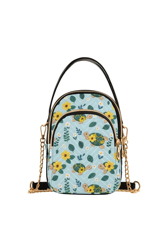 Small Crossbody Bags for Women Turtle Cute Cell Phone Wallet Multi Zipper Pockets Purse Handbag