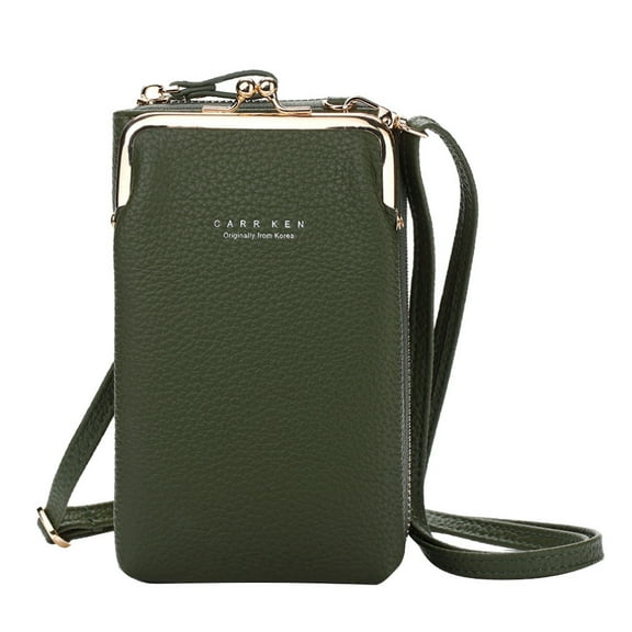 Small Crossbody Bags for Women Vegan Leather Cell Phone Purses Trendy RFID Wallet Purses with Adjustable Strap Large Capacity Green