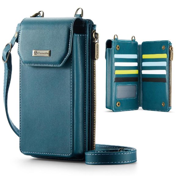 Small Crossbody Case Cell Phone Bag For Women, RFID Blocking Shoulder Handbag Strap Wallet Purse With Card Slots RFID