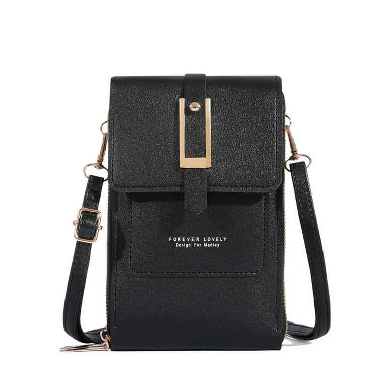 Small Crossbody Cell Phone Purse for Women Touch Screen Bag Shoulder Handbag Wallet with Credit Card Slots Mini Leather Mobile Phone Crossbody Bags