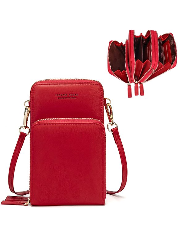 Small Crossbody Cell Phone Purse for Women, Mini Messenger Shoulder Handbag Wallet with Credit Card Slots