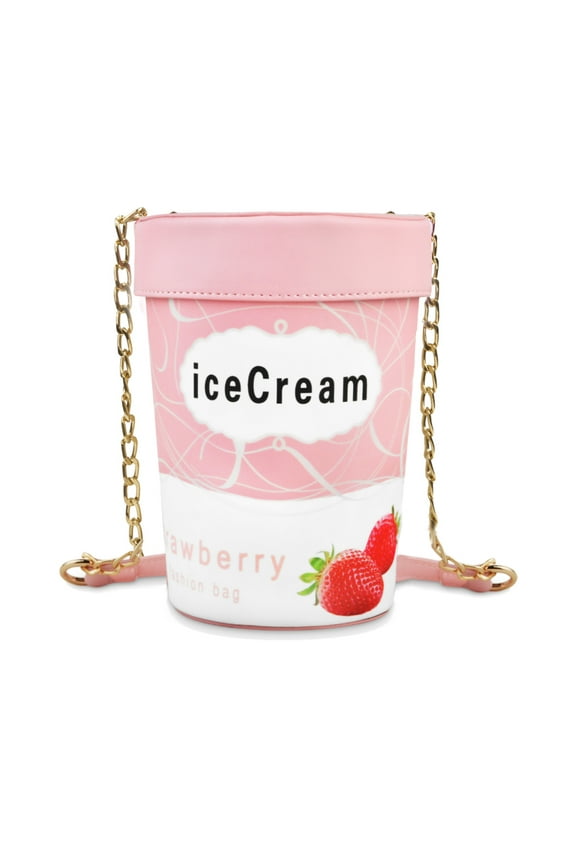 Small Crossbody Purse Leather Strawberry Fruit Purses for Women Casual Clutch Bags