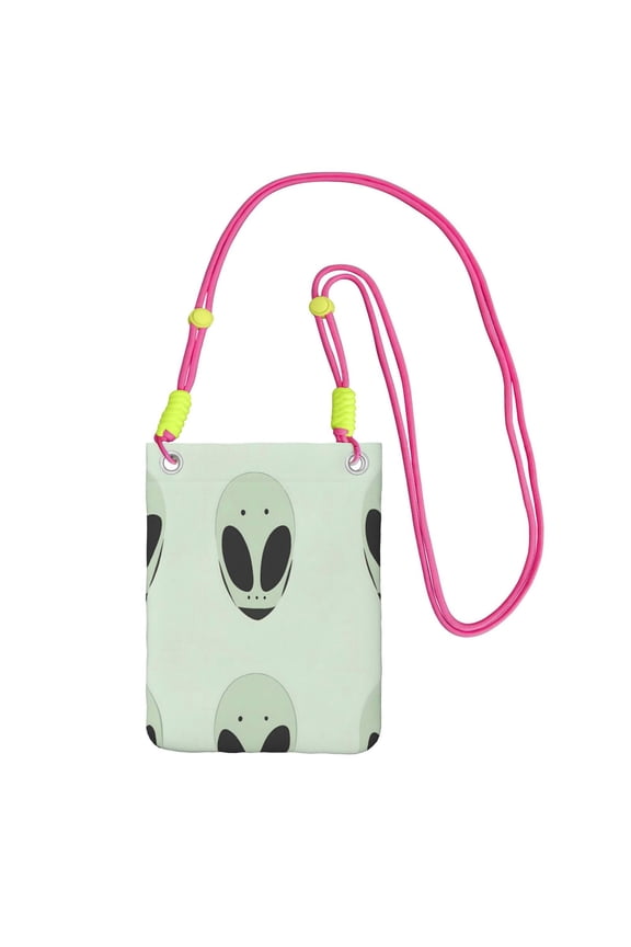 Small Crossbody Purse Women Carry Cell Phone Bag Mini Shoulder Purse Wallet Smart Phone Wallet Alien Head Image