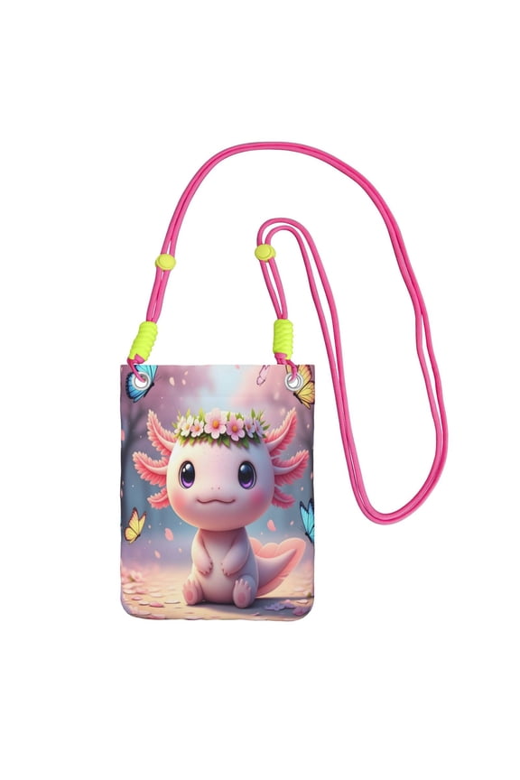Small Crossbody Purse Women Carry Cell Phone Bag Mini Shoulder Purse Wallet Smart Phone Wallet Cute Cartoon Axolotl 2