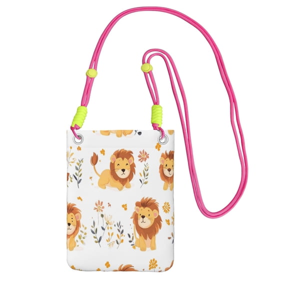 Small Crossbody Purse Women Carry Cell Phone Bag Mini Shoulder Purse Wallet Smart Phone Wallet Cute Little Lion