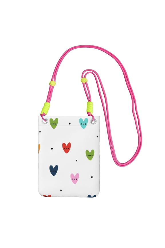 Small Crossbody Purse Women Carry Cell Phone Bag Mini Shoulder Purse Wallet Smart Phone Wallet Multicolored Heart-Shaped Cute Expression