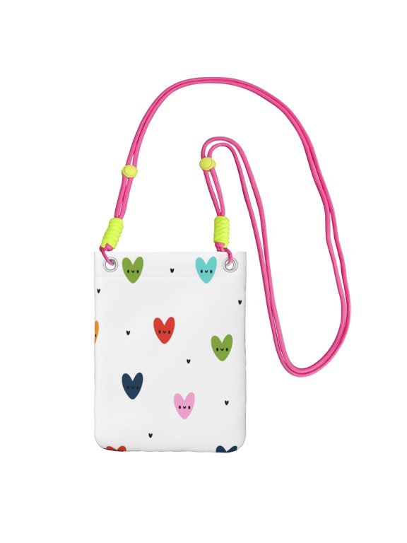 Small Crossbody Purse Women Carry Cell Phone Bag Mini Shoulder Purse Wallet Smart Phone Wallet Multicolored Heart-Shaped Cute Expression