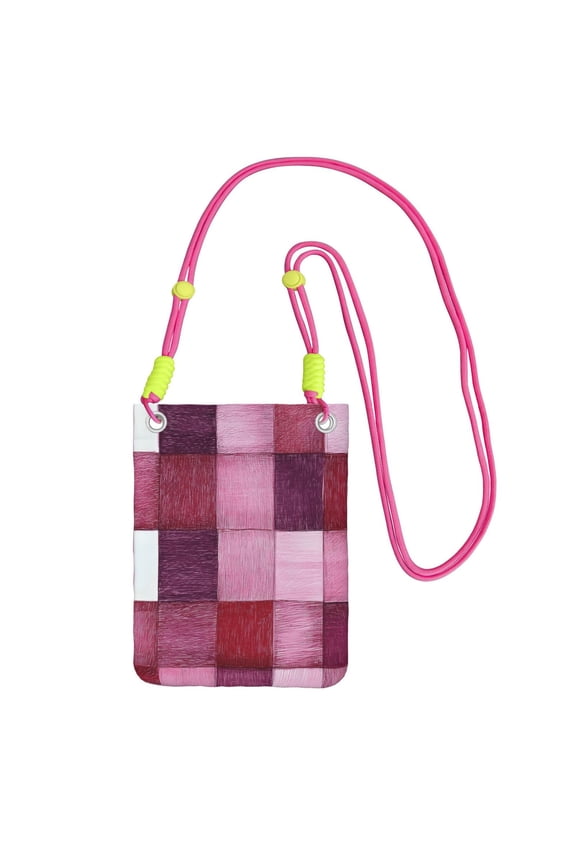 Small Crossbody Purse Women Carry Cell Phone Bag Mini Shoulder Purse Wallet Smart Phone Wallet Palevioletred Checked Hand-Drawn Sketch_2