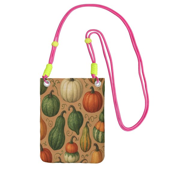 Small Crossbody Purse Women Carry Cell Phone Bag Mini Shoulder Purse Wallet Smart Phone Wallet Pumpkin And Gourd Pattern