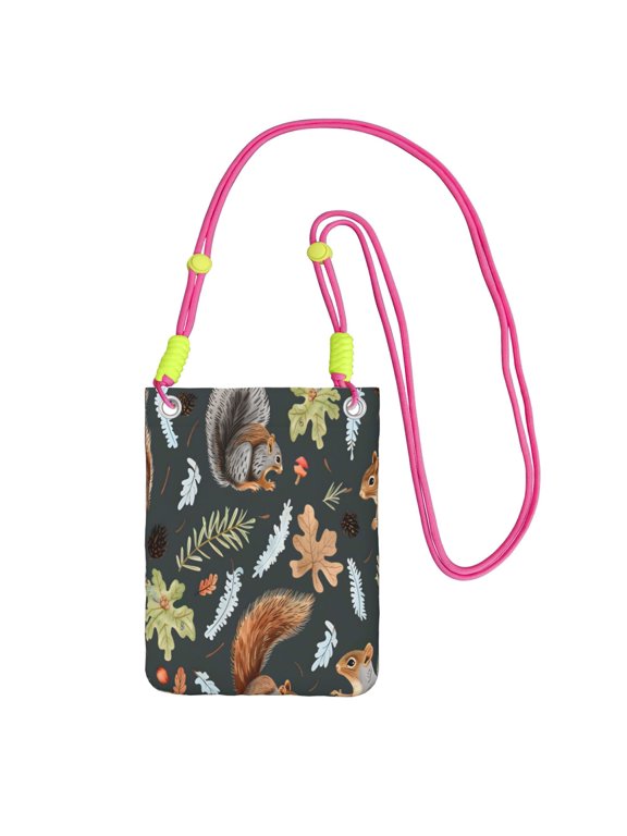 Small Crossbody Purse Women Carry Cell Phone Bag Mini Shoulder Purse Wallet Smart Phone Wallet Squirrels In The Forests (4)
