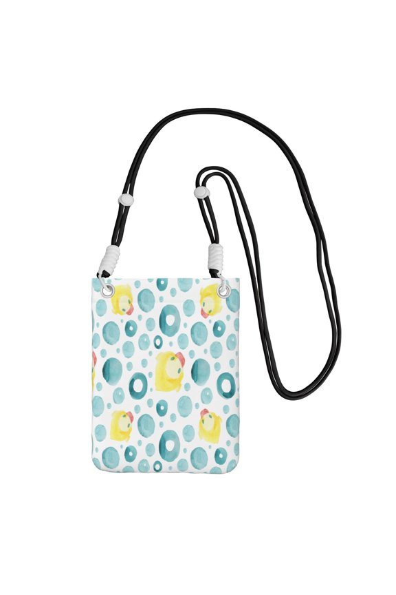 Small Crossbody Purse Women Carry Cell Phone Bag Mini Shoulder Purse Wallet Smart Phone Wallet Watercolor Yellow Cute Rubber Animal Duck