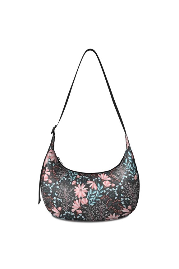 Small Crossbody Purse with Daisy Print Adjustable Strap Vintage Boho Design Lightweight Nylon Ideal for Women and Men on the Go