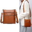 GAEKEAO Women's Genuine Leather Crossbody Bag - Small Shoulder Purse With Wrist Strap, Type 7 Brown