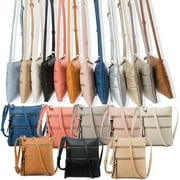 Small Crossbody Purses for Women Multi Pocket Travel Bag Over The Shoulder with Extra Long Strap - Black