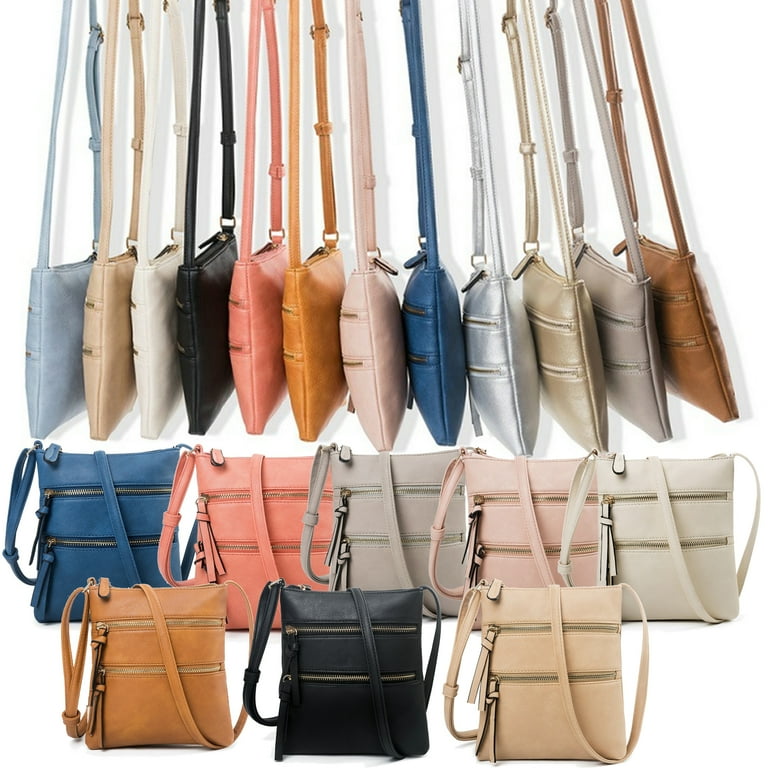 Small Crossbody Purses for Women Multi Pocket Travel Bag Over The Shoulder with Extra Long Strap Light Khaki Walmart