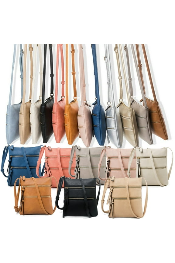 Small Crossbody Purses for Women Multi Pocket Travel Bag Over The Shoulder with Extra Long Strap - Navy Blue