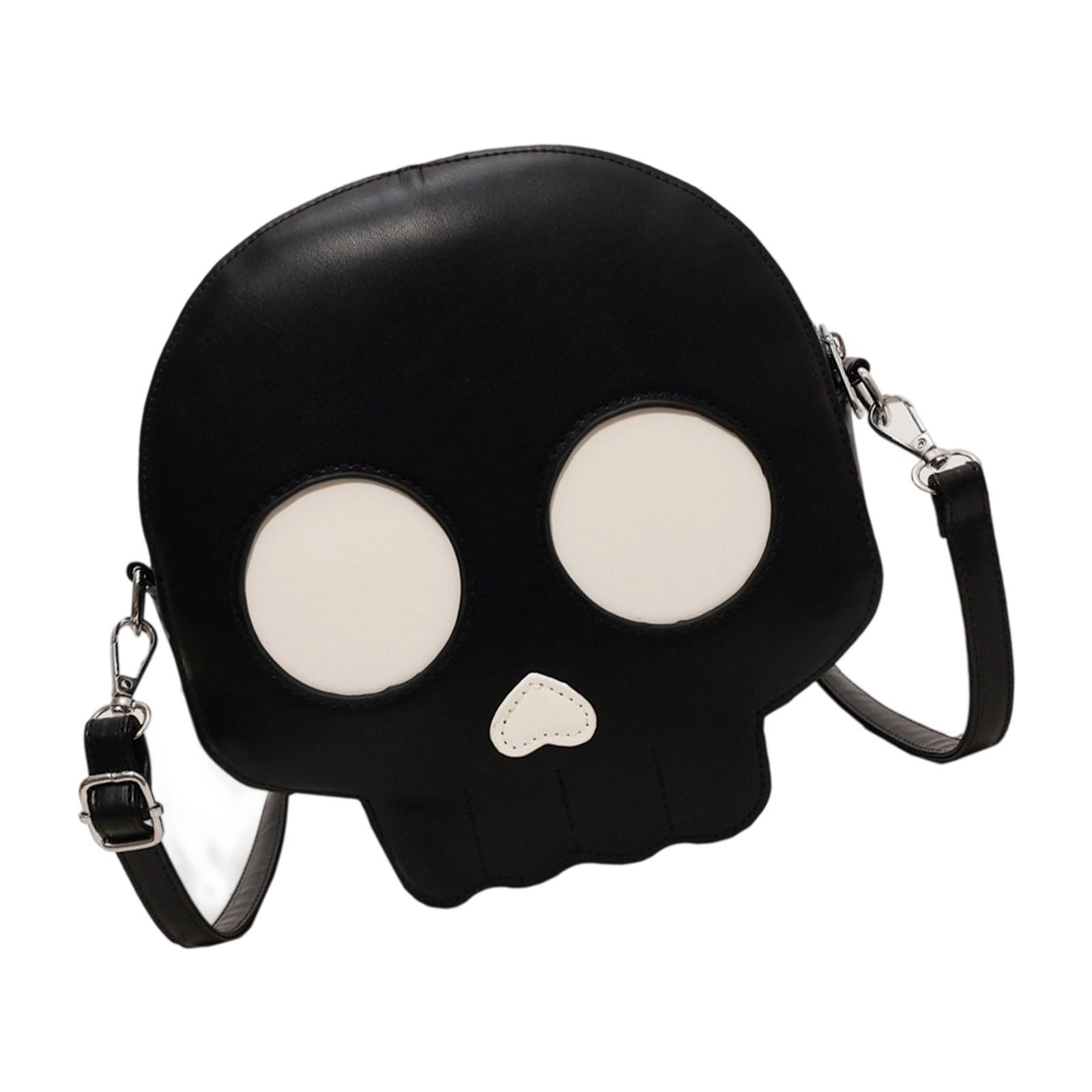 Small Crossbody Purses for Women Soft Leather Shoulder Bags Halloween Skull Bag Satchel Handbags with Adjustable Strap