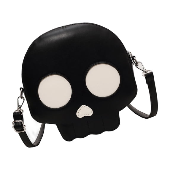 Small Crossbody Purses for Women Soft Leather Shoulder Bags Halloween Skull Bag Satchel Handbags with Adjustable Strap