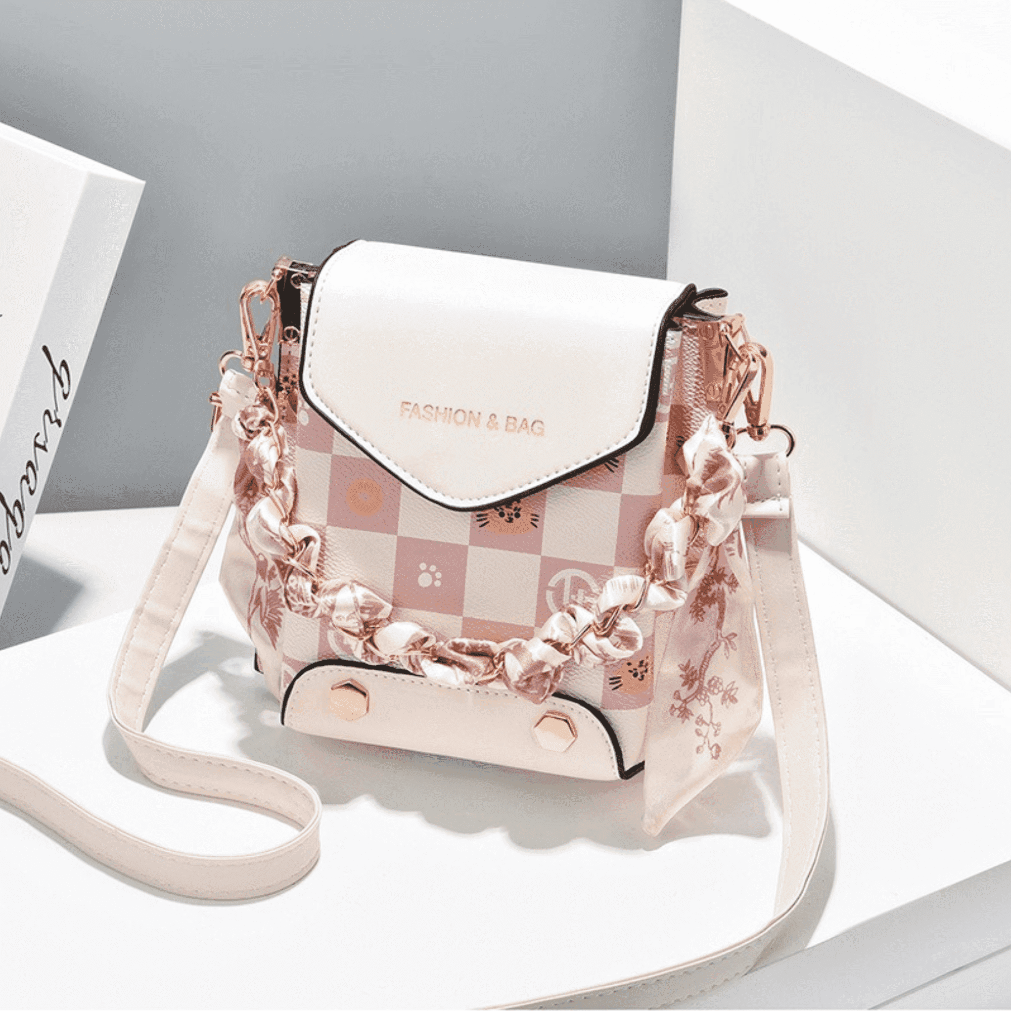 Small Crossbody Shoulder Bags for Women Trendy Vegan Leather Bag, White