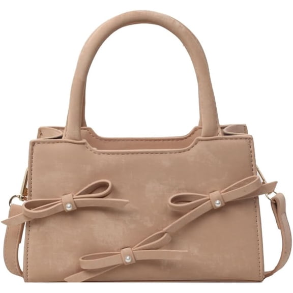 Small Crossbody Tote Bag for Women Bowknot Top-Handle Hobo Shoulder Bag Leather Satchel Purses and Handbags