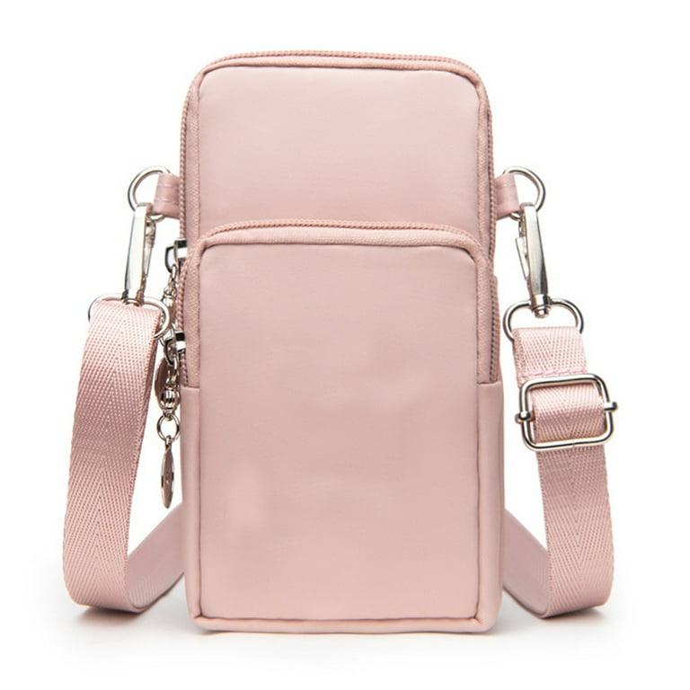 Pomoko Small Crossbody Wallet Phone Bag Women Mini Crossbody Purse Cell Phone Shoulder Bag Mini Wallet Over Shoulder Strap Pink Women s