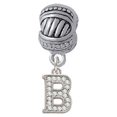 thumbnail image 1 of Small Crystal Initial - B - Large Rope with Cross Beads Charm Bead, 1 of 1