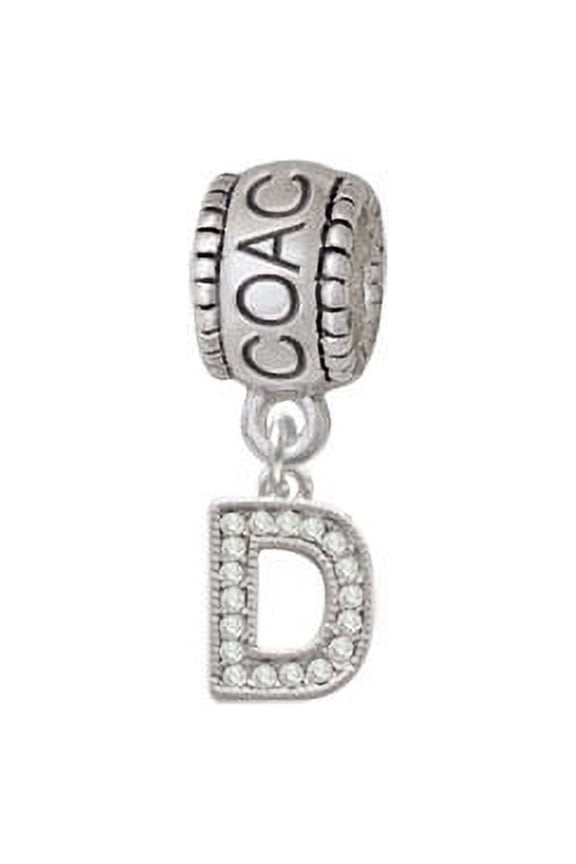 Small Crystal Initial - D - Coach Charm Bead