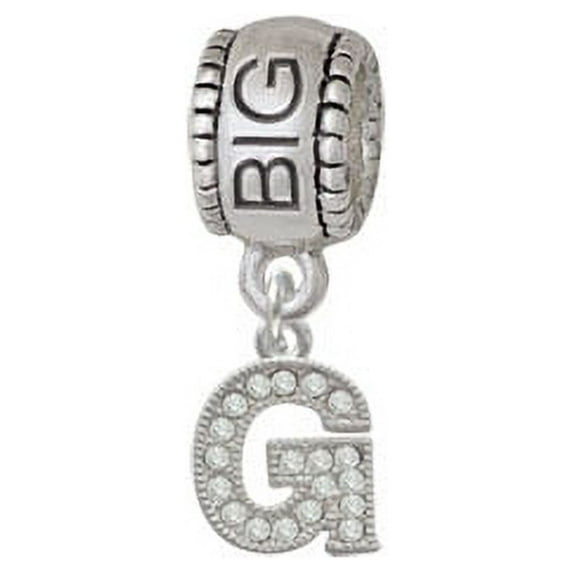 Small Crystal Initial - G - Big Sister Charm Bead