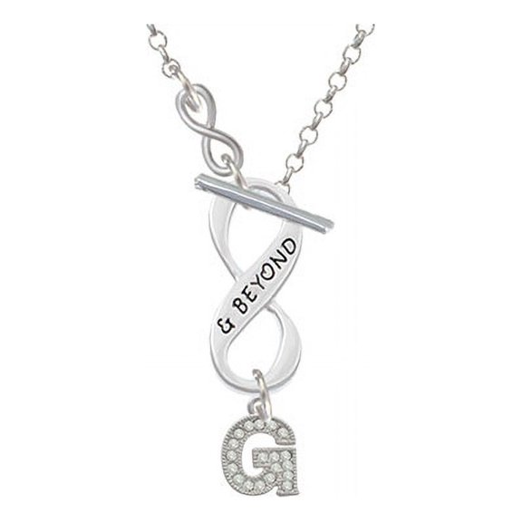 Small Crystal Initial - G - - To Infinity & Beyond Toggle Necklace