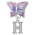 thumbnail image 1 of Small Crystal Initial - H - Butterfly Charm Bead, 1 of 1