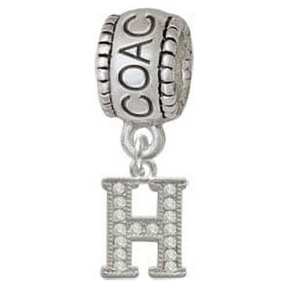 Small Crystal Initial - H - Coach Charm Bead