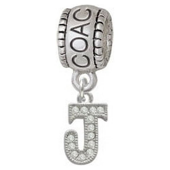 Small Crystal Initial - J - Coach Charm Bead