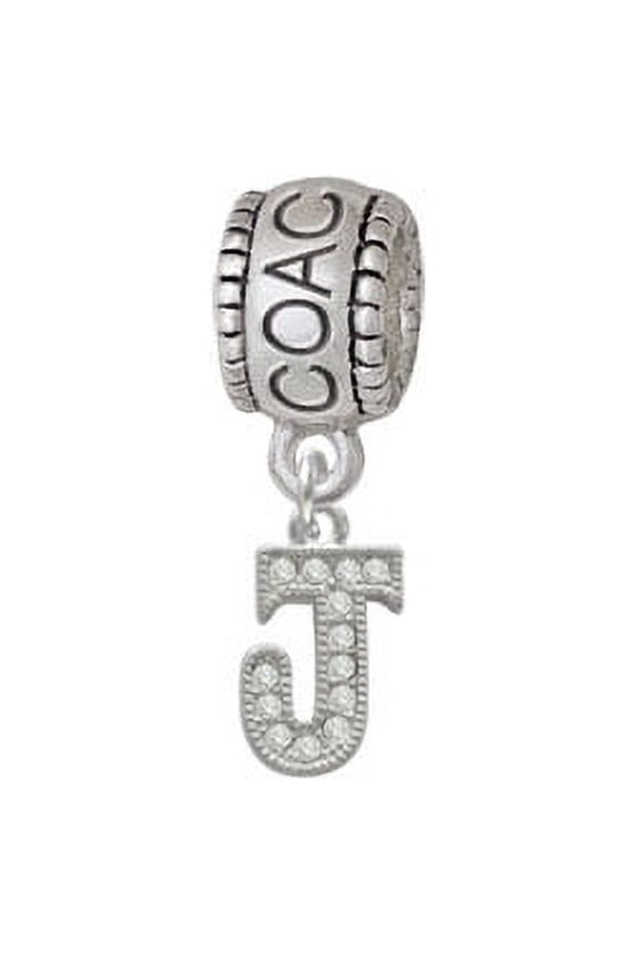 Small Crystal Initial - J - Coach Charm Bead