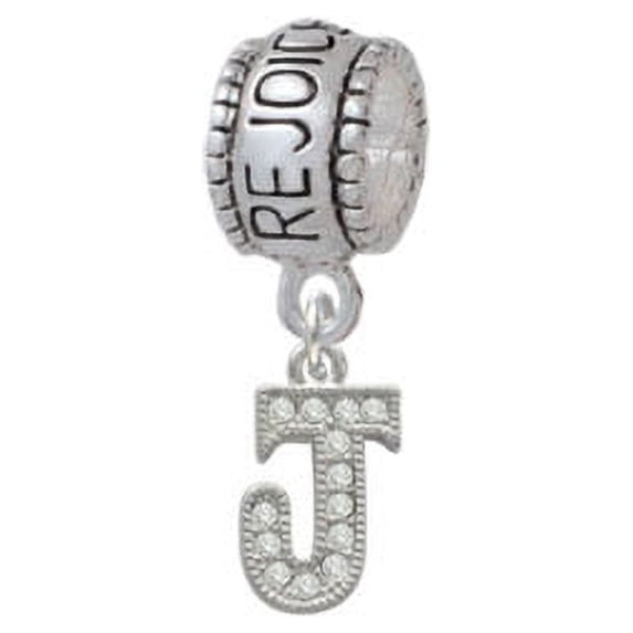 Small Crystal Initial - J - Rejoice Charm Bead