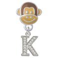 thumbnail image 1 of Small Crystal Initial - K - Monkey Face Charm Bead, 1 of 1
