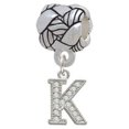 thumbnail image 1 of Small Crystal Initial - K - Woven Rope Charm Bead, 1 of 1