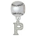 thumbnail image 1 of Small Crystal Initial - P - Softball Charm Bead, 1 of 1