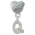 thumbnail image 1 of Small Crystal Initial - Q - Heartbeat Charm Bead, 1 of 1